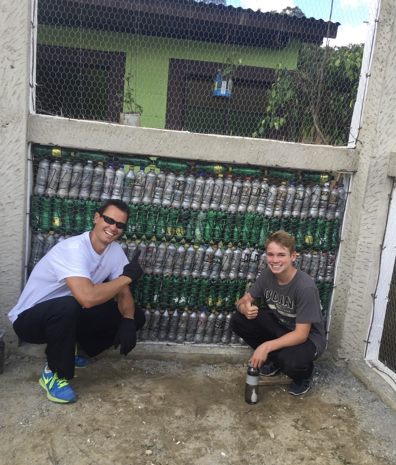 My son and I helped build a bottle school for children in San Miguel