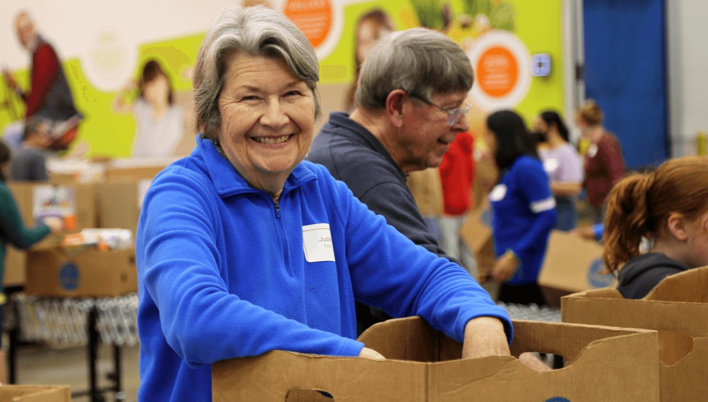 volunteering at food bank in Seattle